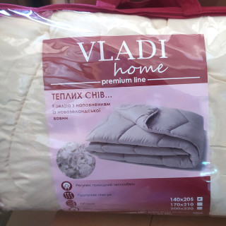 Одеяло шерстяное стеганое ТМ Vladi Premium в пакете